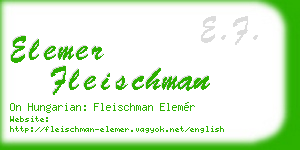 elemer fleischman business card