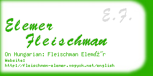 elemer fleischman business card